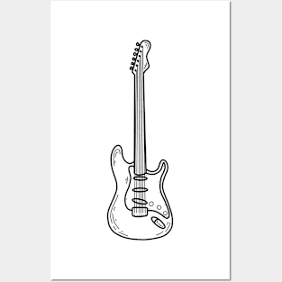 Simple Electric guitar Posters and Art